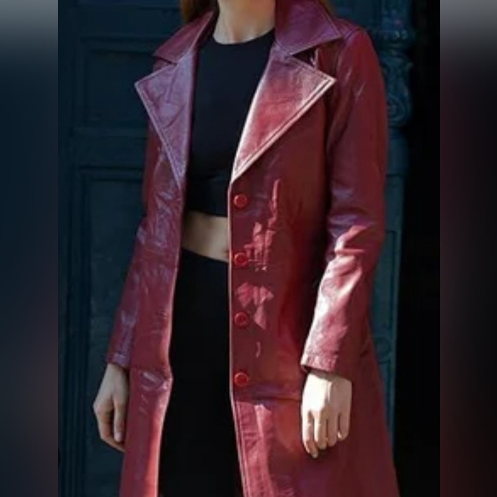 Jacket Coat Genuine Leather Centigrade  Color Wine Women Large